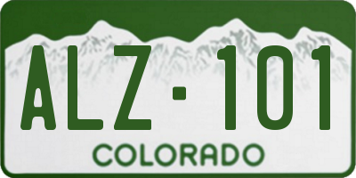 CO license plate ALZ101