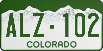 CO license plate ALZ102