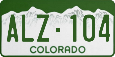 CO license plate ALZ104