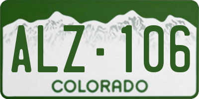 CO license plate ALZ106