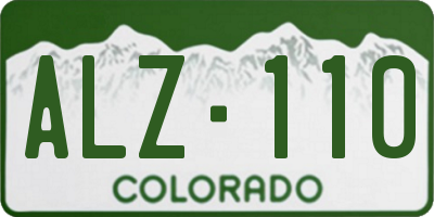 CO license plate ALZ110
