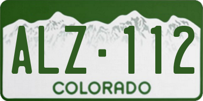 CO license plate ALZ112