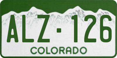 CO license plate ALZ126