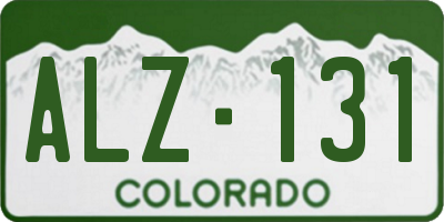 CO license plate ALZ131