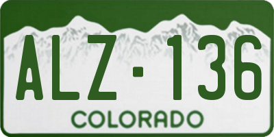 CO license plate ALZ136