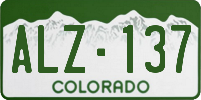CO license plate ALZ137