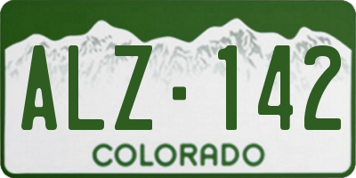 CO license plate ALZ142