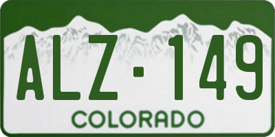 CO license plate ALZ149
