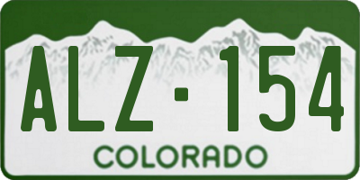 CO license plate ALZ154