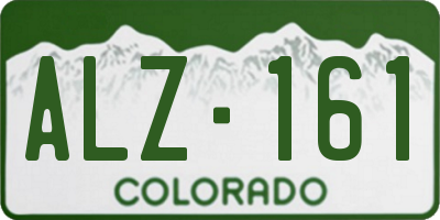 CO license plate ALZ161