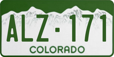 CO license plate ALZ171
