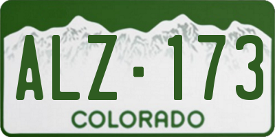 CO license plate ALZ173