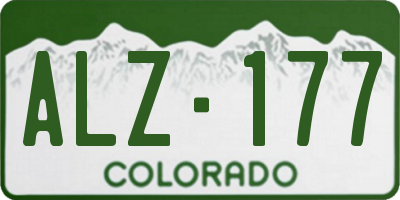 CO license plate ALZ177