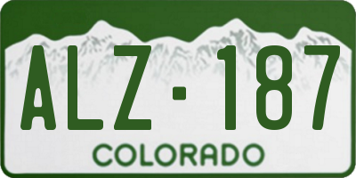 CO license plate ALZ187