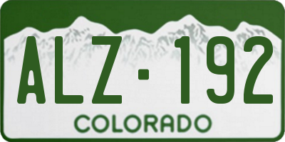 CO license plate ALZ192