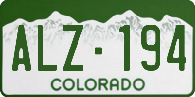 CO license plate ALZ194