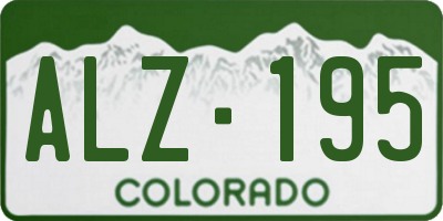 CO license plate ALZ195