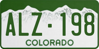 CO license plate ALZ198