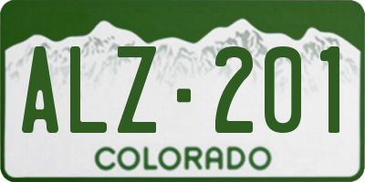 CO license plate ALZ201