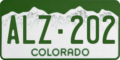 CO license plate ALZ202