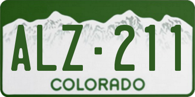 CO license plate ALZ211