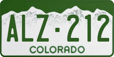 CO license plate ALZ212
