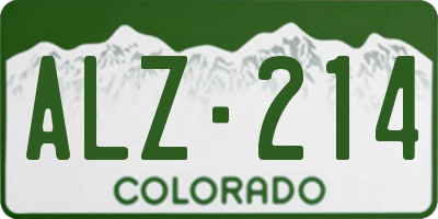 CO license plate ALZ214