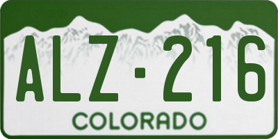 CO license plate ALZ216