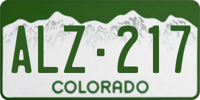 CO license plate ALZ217