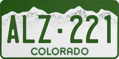 CO license plate ALZ221