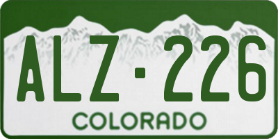 CO license plate ALZ226