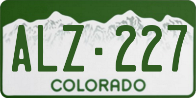 CO license plate ALZ227
