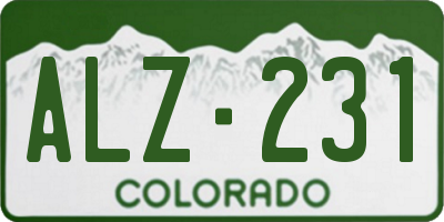 CO license plate ALZ231