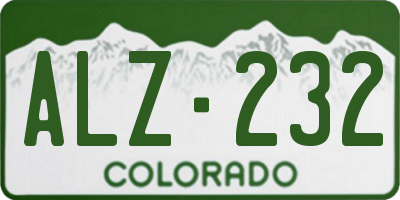 CO license plate ALZ232