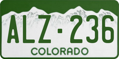 CO license plate ALZ236