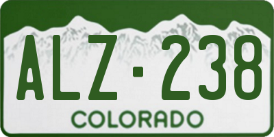 CO license plate ALZ238