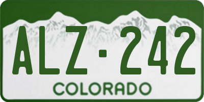 CO license plate ALZ242