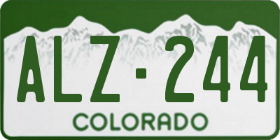 CO license plate ALZ244