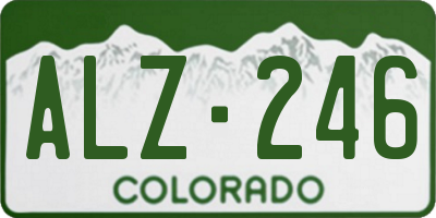 CO license plate ALZ246
