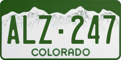 CO license plate ALZ247