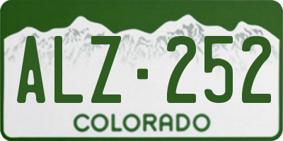 CO license plate ALZ252