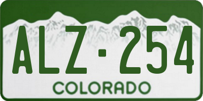 CO license plate ALZ254