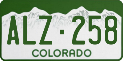 CO license plate ALZ258