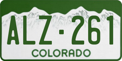 CO license plate ALZ261
