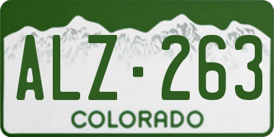 CO license plate ALZ263