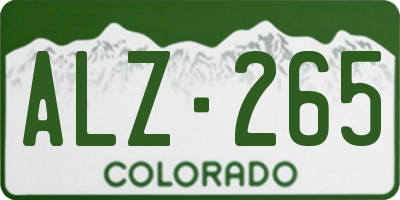 CO license plate ALZ265