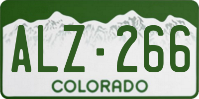 CO license plate ALZ266
