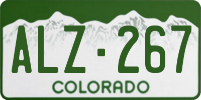 CO license plate ALZ267