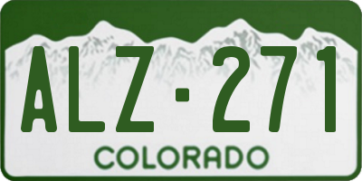 CO license plate ALZ271