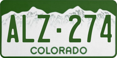 CO license plate ALZ274